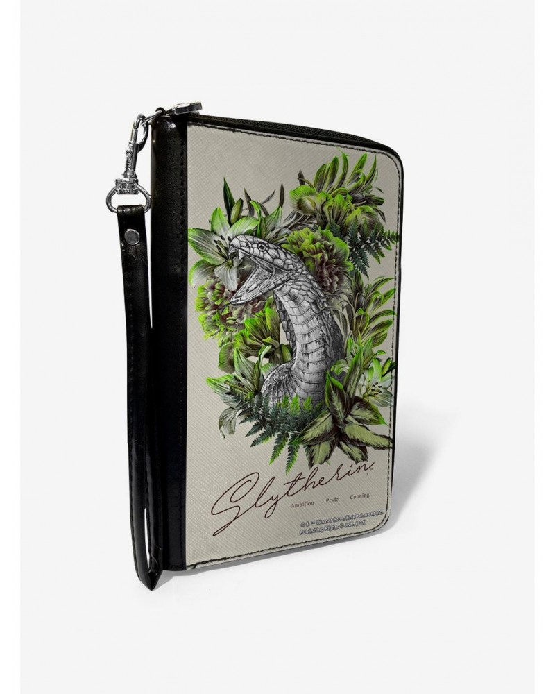 Harry Potter Slytherin Floral Sketch Zip Around Wallet $10.82 Wallets