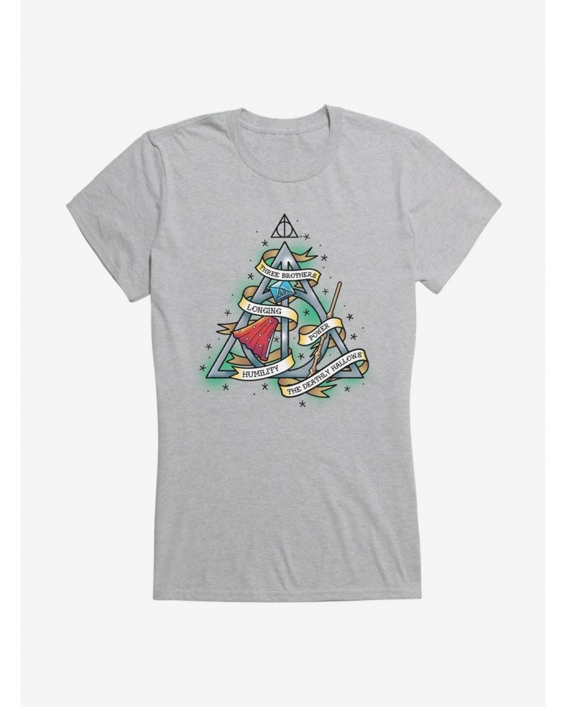 Harry Potter Deathly Hallows Tattoo Graphic Girls T-Shirt $9.56 T-Shirts