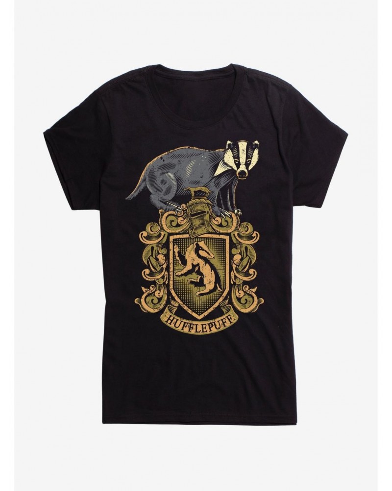 Harry Potter Hufflepuff Crest Girls T-Shirt $9.96 T-Shirts