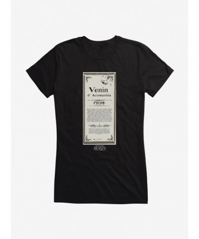 Fantastic Beasts Venin d' Acromantula Script Girls T-Shirt $6.37 T-Shirts