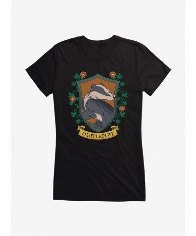 Harry Potter Hufflepuff Crest Girls T-Shirt $9.56 T-Shirts