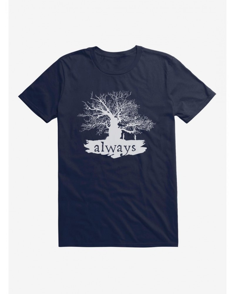 Harry Potter Always Tree Extra Soft Navy Blue T-Shirt $7.89 T-Shirts