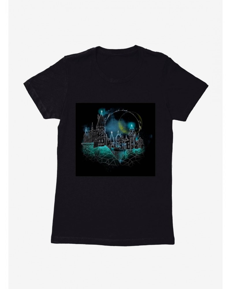 Harry Potter Hogwarts Castle Outline Extra Soft Girls Black T-Shirt $11.10 T-Shirts
