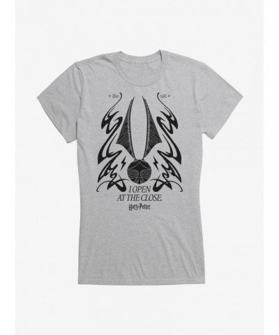 Harry Potter Snitch Open At The Close Girls T-Shirt $9.56 T-Shirts