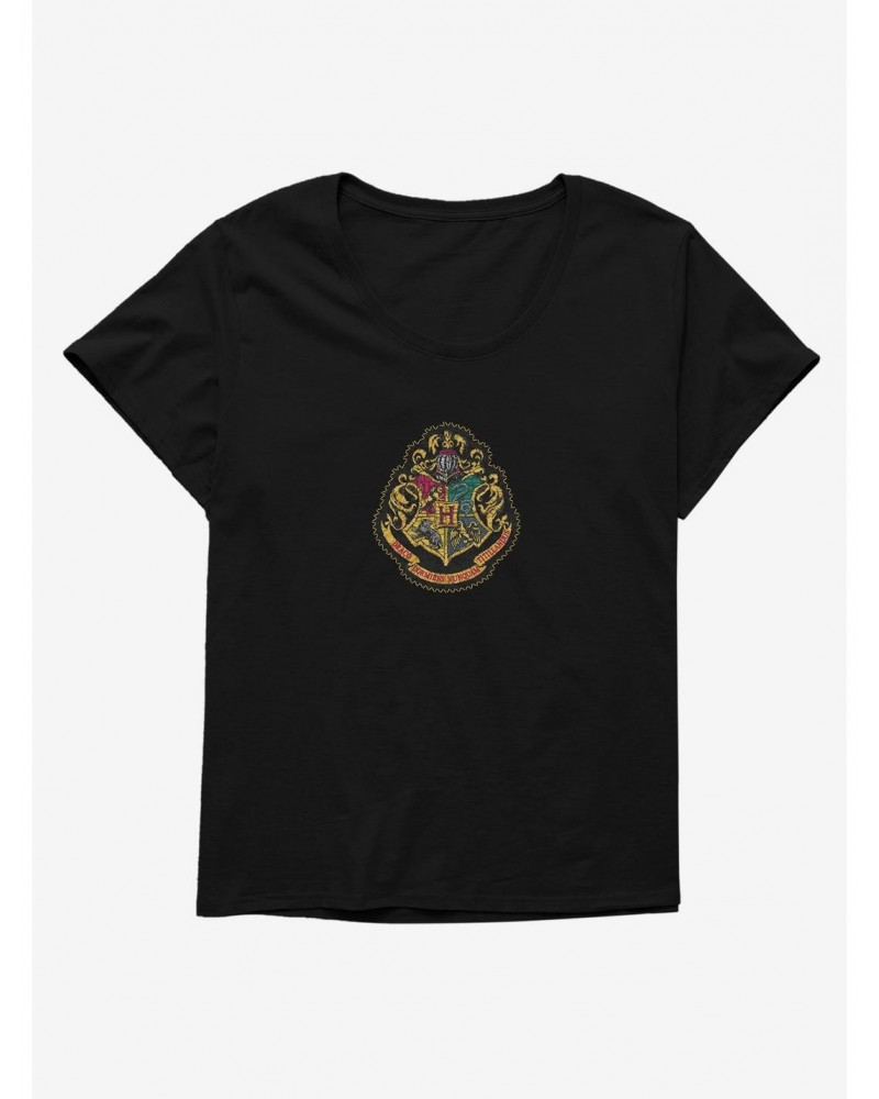 Harry Potter Hogwarts Houses Patch Girls T-Shirt Plus Size $11.10 T-Shirts