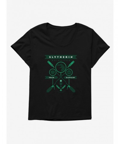 Harry Potter Slytherin Quidditch Team Captain Girls T-Shirt Plus Size $10.40 T-Shirts