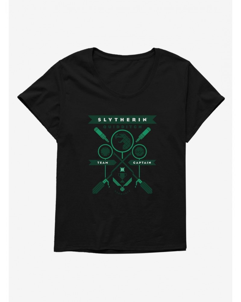 Harry Potter Slytherin Quidditch Team Captain Girls T-Shirt Plus Size $10.40 T-Shirts