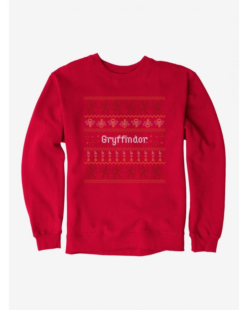 Harry Potter Gryffindor Ugly Christmas Pattern Sweatshirt $14.17 Sweatshirts