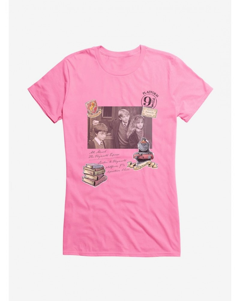Harry Potter Trio Hogwarts Express Girls T-Shirt $8.37 T-Shirts