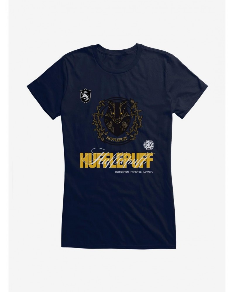 Harry Potter Hufflepuff Seal Motto Girls T-Shirt $5.98 T-Shirts