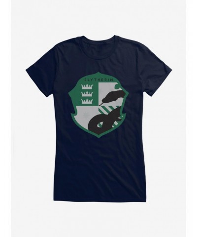 Harry Potter Slytherin Triple Crown Crest Girls T-Shirt $9.76 T-Shirts