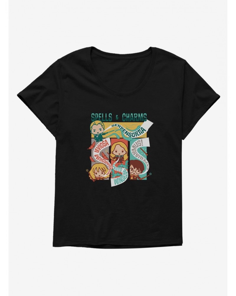 Harry Potter Spells & Charms Girls T-Shirt Plus Size $7.86 T-Shirts