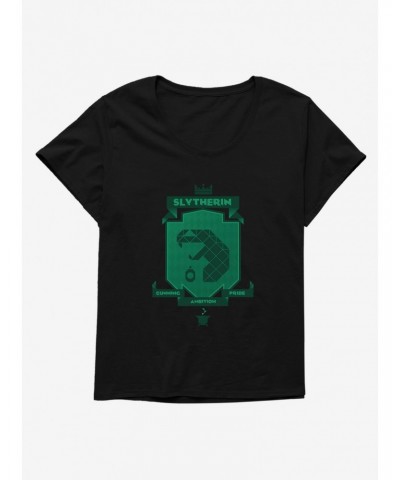 Harry Potter Green Slytherin Crest Girls T-Shirt Plus Size $8.09 T-Shirts
