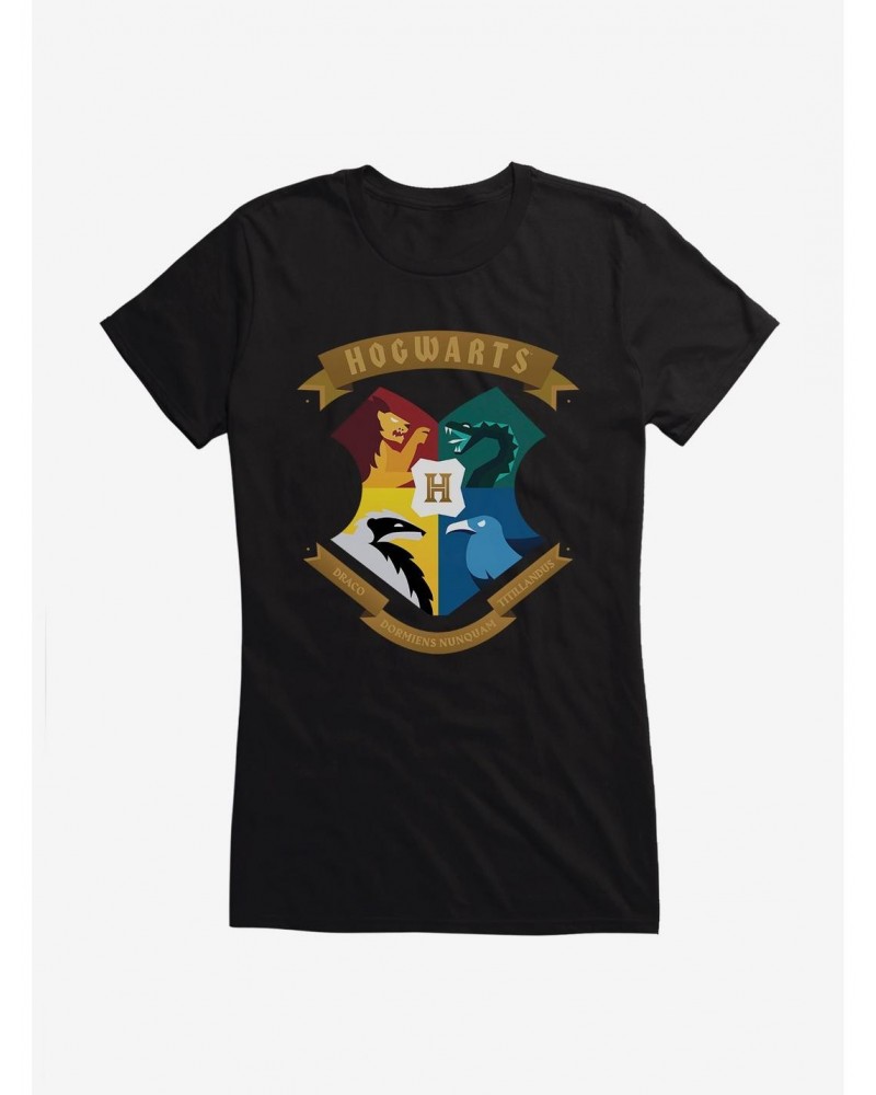 Harry Potter Hogwarts Houses Shield Girls T-Shirt $6.18 T-Shirts