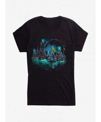 Harry Potter Hogwarts Castle Glow Girls Royal Blue T-Shirt $9.56 T-Shirts