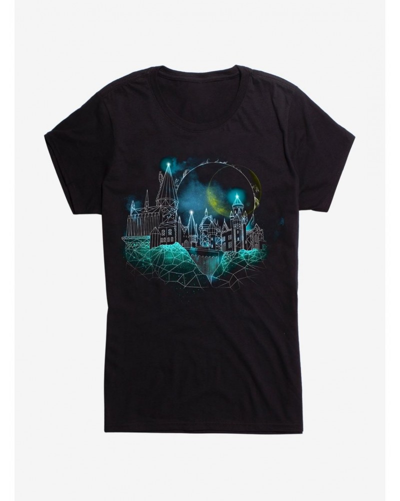 Harry Potter Hogwarts Castle Glow Girls Royal Blue T-Shirt $9.56 T-Shirts