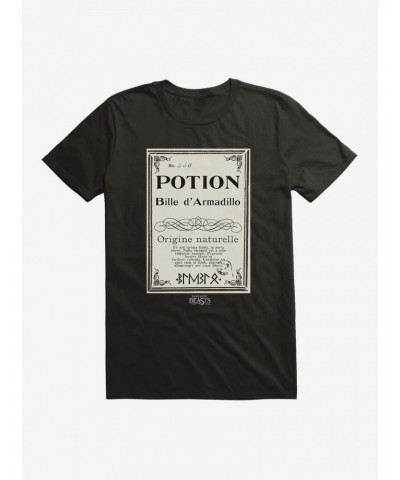 Fantastic Beasts Herbology Potion Bille d' Armadillo Script T-Shirt $8.80 T-Shirts
