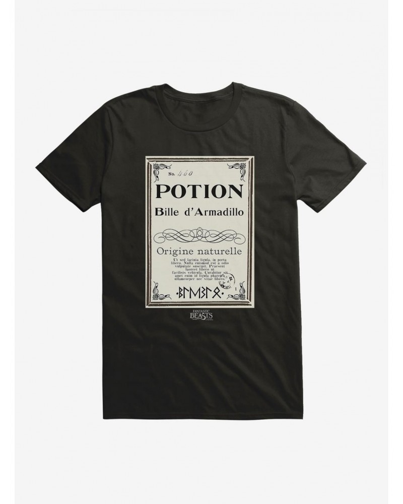 Fantastic Beasts Herbology Potion Bille d' Armadillo Script T-Shirt $8.80 T-Shirts