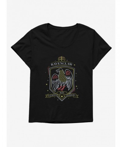 Harry Potter Sketched Ravenclaw Crest Girls T-Shirt Plus Size $9.94 T-Shirts