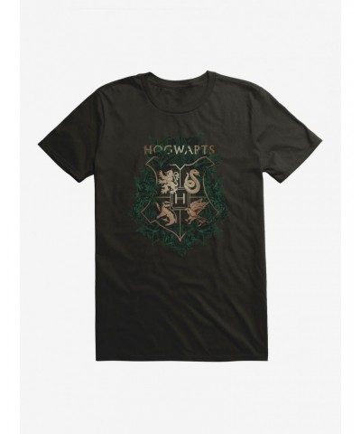 Harry Potter Hogwarts Leaf Shield T-Shirt $7.27 T-Shirts