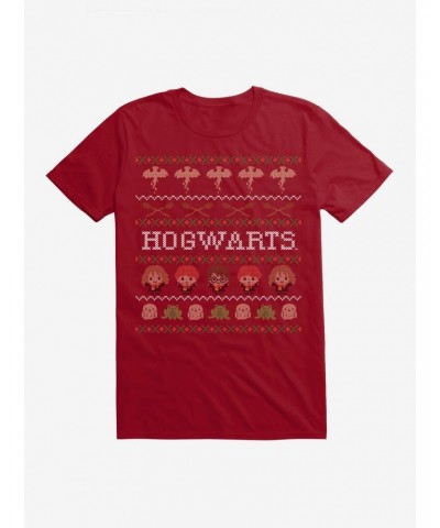Harry Potter Hogwarts Ugly Christmas Pattern T-Shirt $7.27 T-Shirts