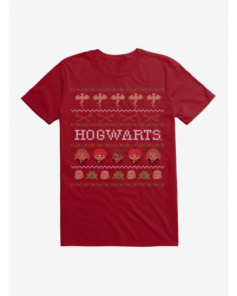 Harry Potter Hogwarts Ugly Christmas Pattern T-Shirt $7.27 T-Shirts