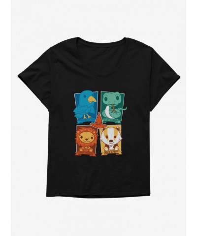 Harry Potter Cute House Mascots Girls T-Shirt Plus Size $8.32 T-Shirts