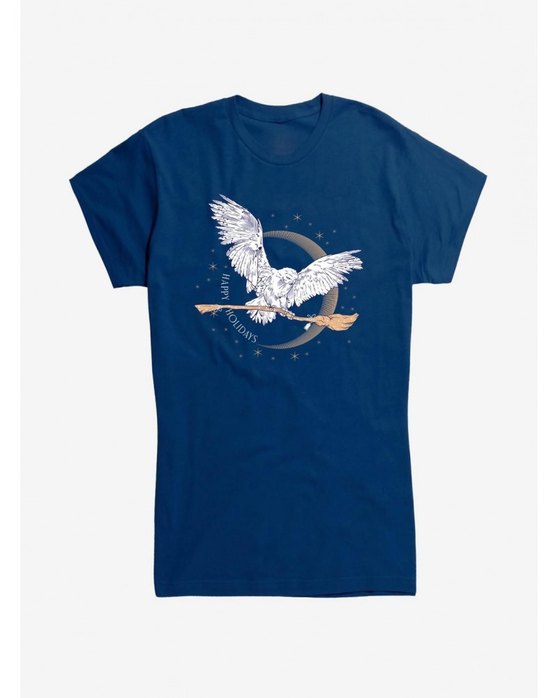 Harry Potter Hedwig Happy Holidays Girls T-Shirt $8.96 T-Shirts