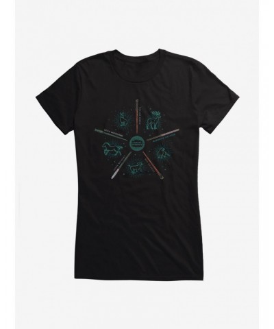 Harry Potter Five Wands Cute Sketch Logo Girls T-Shirt $6.37 T-Shirts