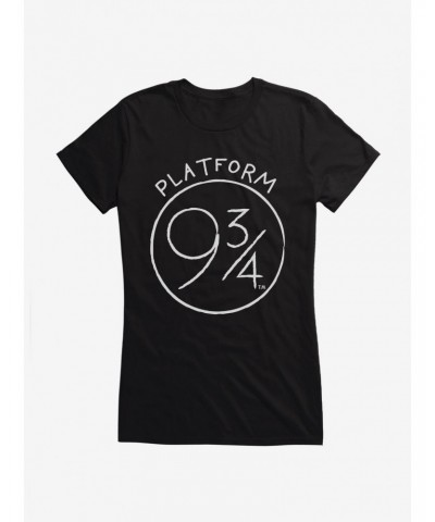 Harry Potter Platform 9 3/4 Sketch Girls T-Shirt $9.16 T-Shirts