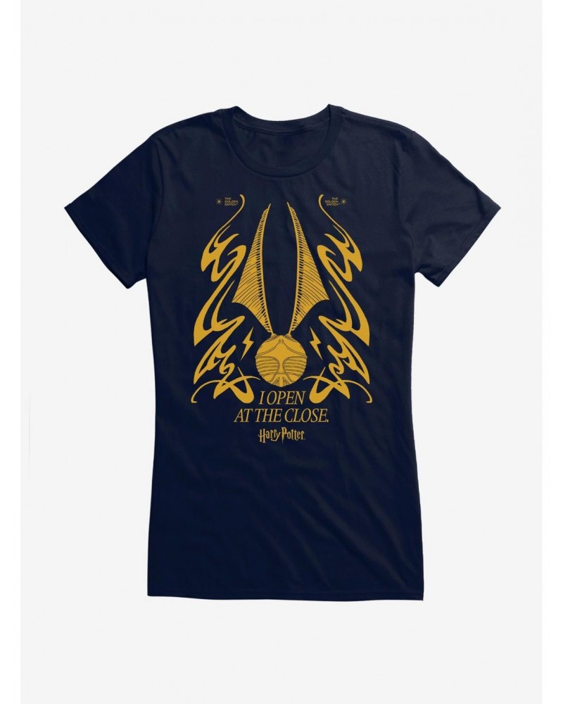 Harry Potter Snitch Open At The Close Girls T-Shirt $6.57 T-Shirts