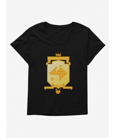 Harry Potter Gold Hufflepuff Crest Girls T-Shirt Plus Size $9.25 T-Shirts