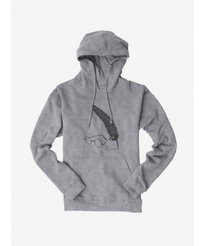 Harry Potter Glasses And Quill Script Hoodie $11.14 Hoodies