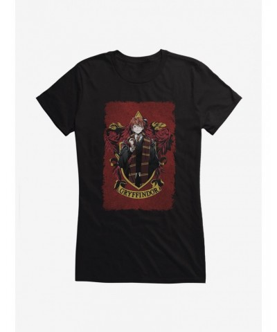 Harry Potter Ron Gryffindor Anime Style Girls T-Shirt $7.97 T-Shirts