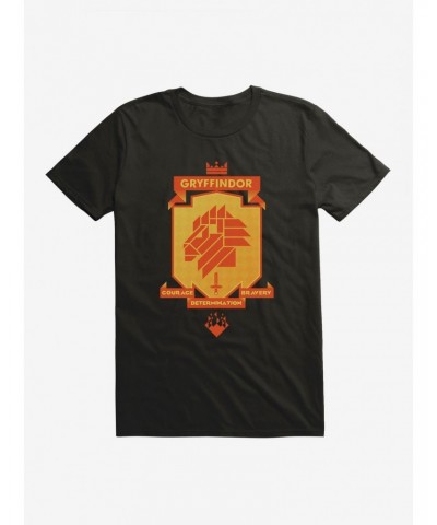 Harry Potter Gryffindor Gold Shield Pixel Logo T-Shirt $8.80 T-Shirts