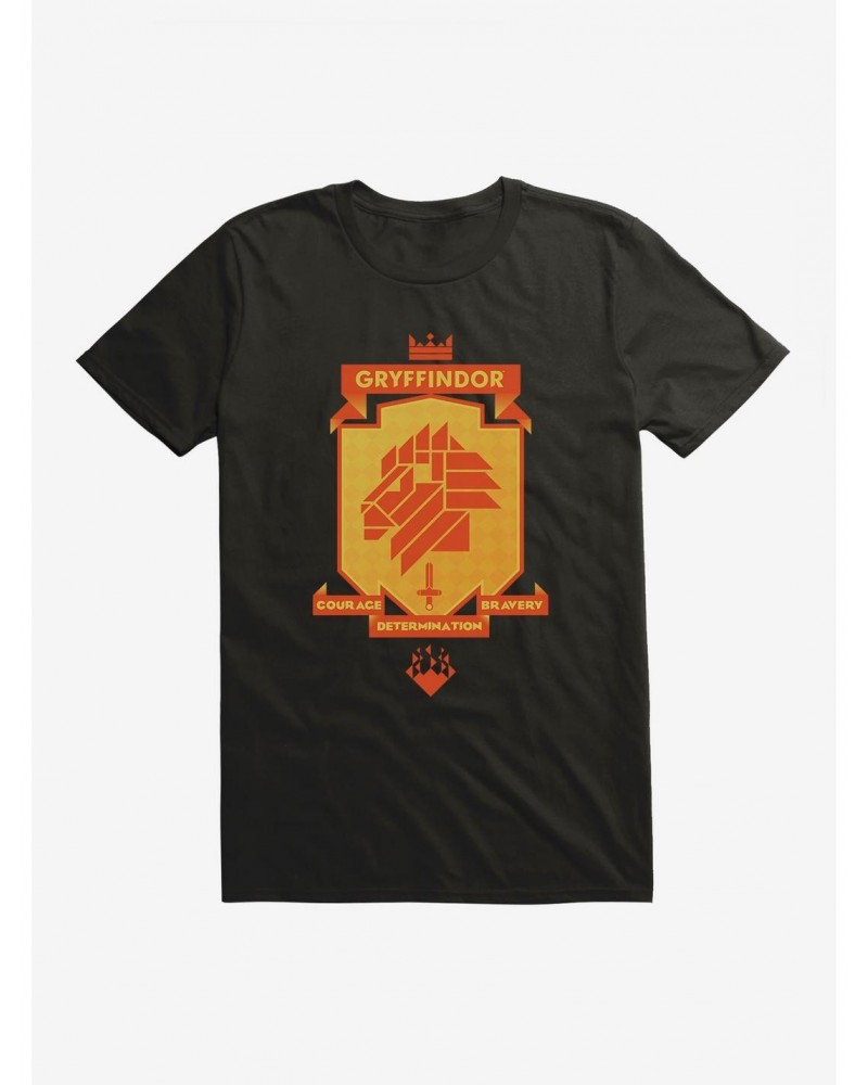 Harry Potter Gryffindor Gold Shield Pixel Logo T-Shirt $8.80 T-Shirts