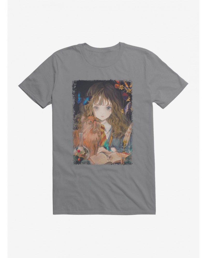 Harry Potter Hermione and Crookshanks Fantasy Style T-Shirt $5.74 T-Shirts