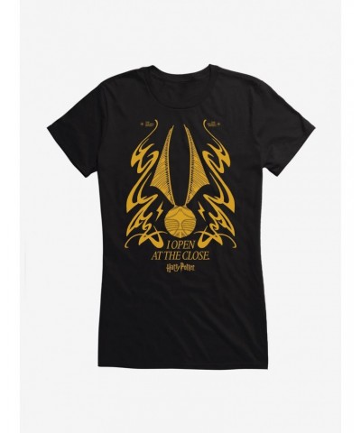 Harry Potter Snitch Open At The Close Girls T-Shirt $8.76 T-Shirts
