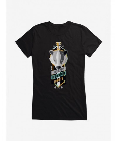 Harry Potter Hufflepuff Sigil Girls T-Shirt $9.16 T-Shirts