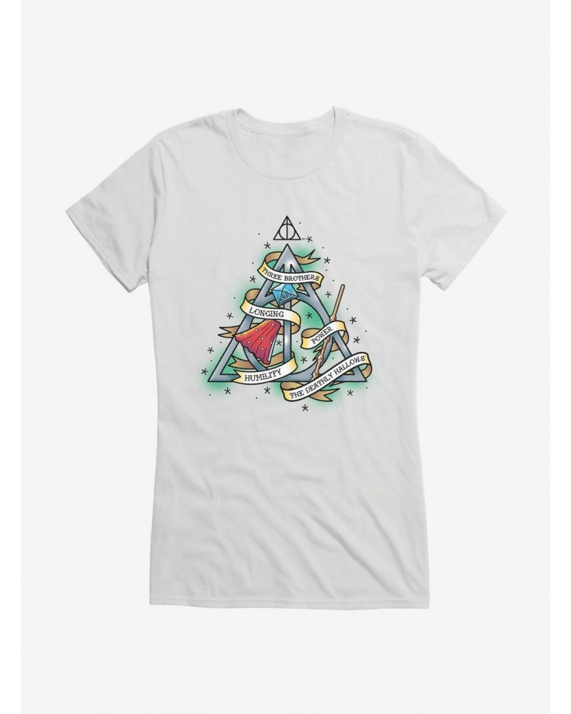 Harry Potter Deathly Hallows Tattoo Graphic Girls T-Shirt $8.57 T-Shirts