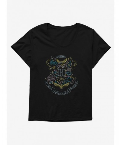 Harry Potter Hogwarts Sketched Crest Girls T-Shirt Plus Size $11.33 T-Shirts
