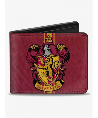 Harry Potter Gryffindor Crest Vertical Stripe Burgundy Bifold Wallet $10.24 Wallets