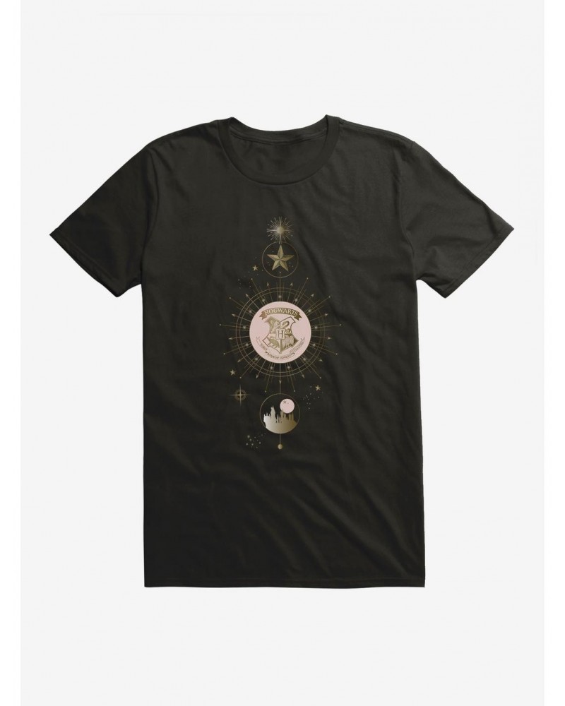 Harry Potter Hogwarts Gold Shield Christmas T-Shirt $8.41 T-Shirts