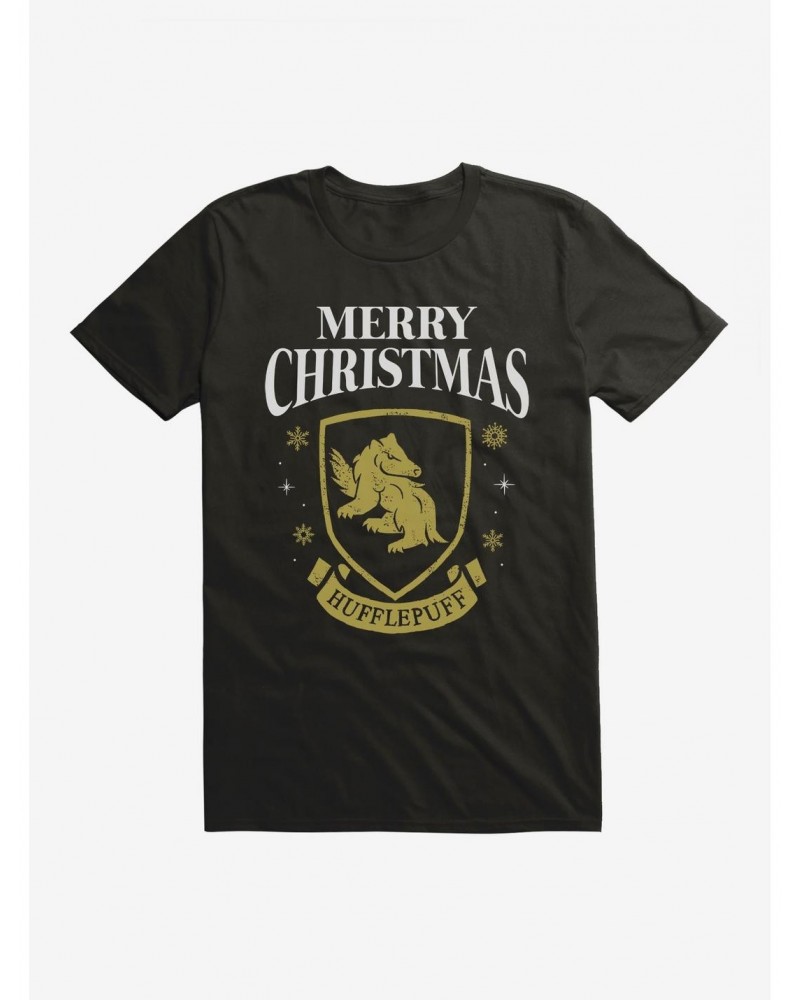 Harry Potter Merry Christmas Hufflepuff T-Shirt $9.18 T-Shirts