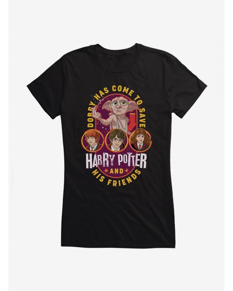 Harry Potter Dobby And His Friends Girls T-Shirt $7.97 T-Shirts