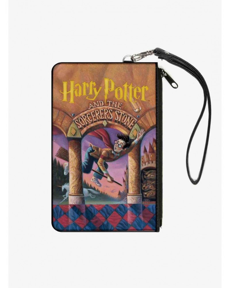 Harry Potter and The Sorcerers Stone Book Cover Drawing Canvas Zip Clutch Wallet $10.24 Wallets