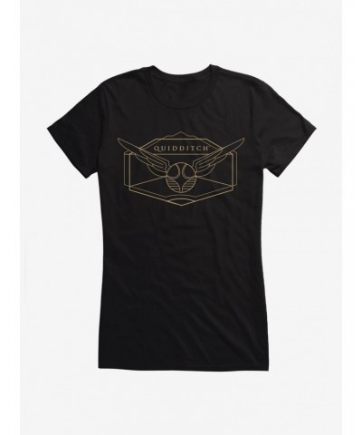 Harry Potter Golden Magic Quidditch Emblem Girls T-Shirt $8.57 T-Shirts
