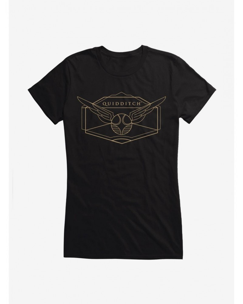 Harry Potter Golden Magic Quidditch Emblem Girls T-Shirt $8.57 T-Shirts