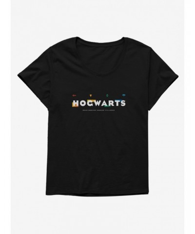 Harry Potter Hogwarts Gameboard Style Logo Girls T-Shirt Plus Size $10.17 T-Shirts