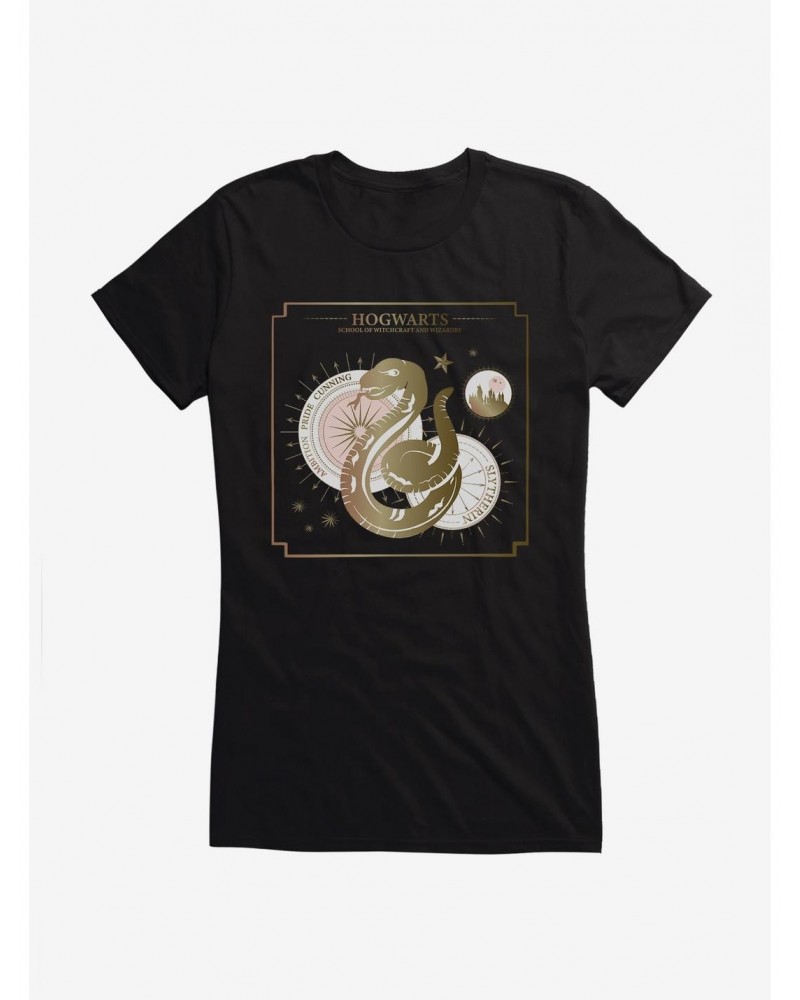 Harry Potter Hogwarts Slytherin House Christmas Girls T-Shirt $8.57 T-Shirts